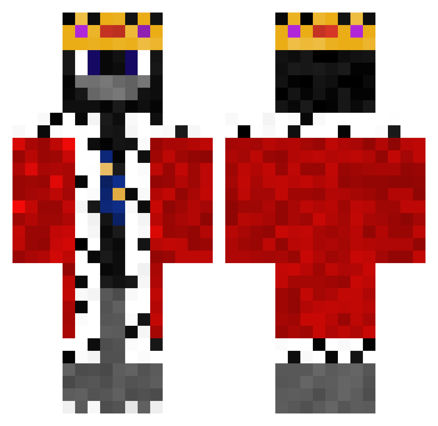 x____________ Minecraft skin, front and back view