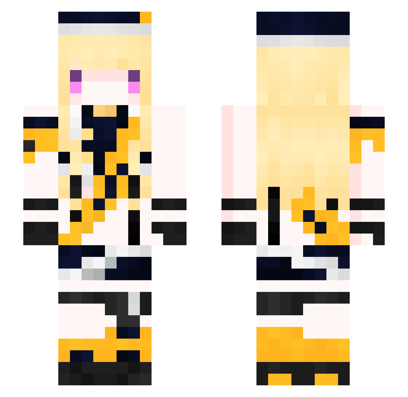 Xyun9302 Minecraft skin, front and back view