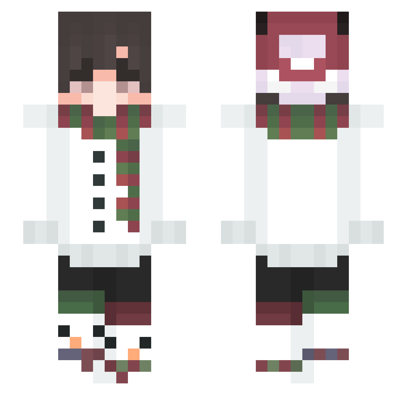 vwuv Minecraft skin, front and back view