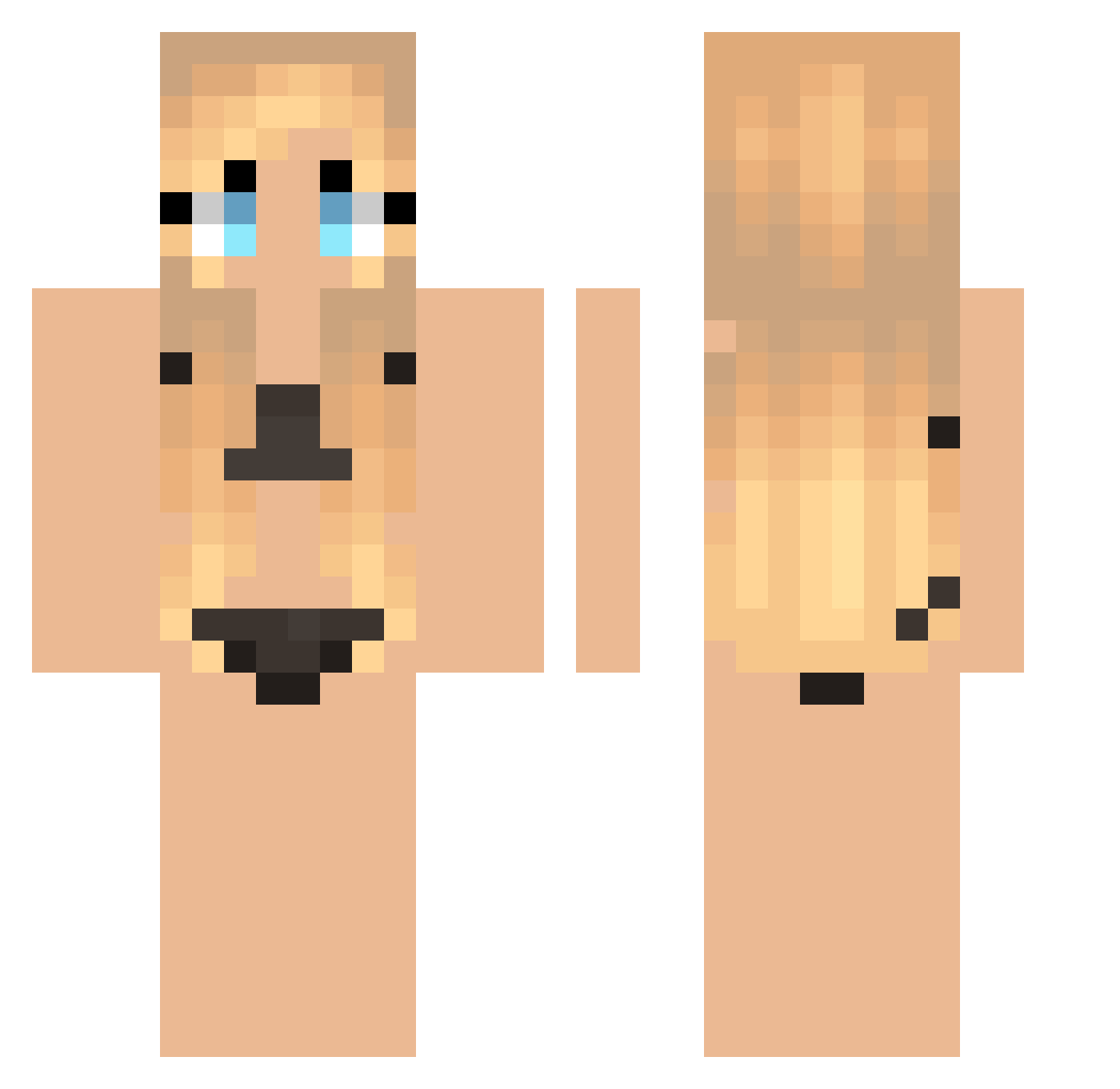 NA75UKASHII Minecraft skin, front and back view