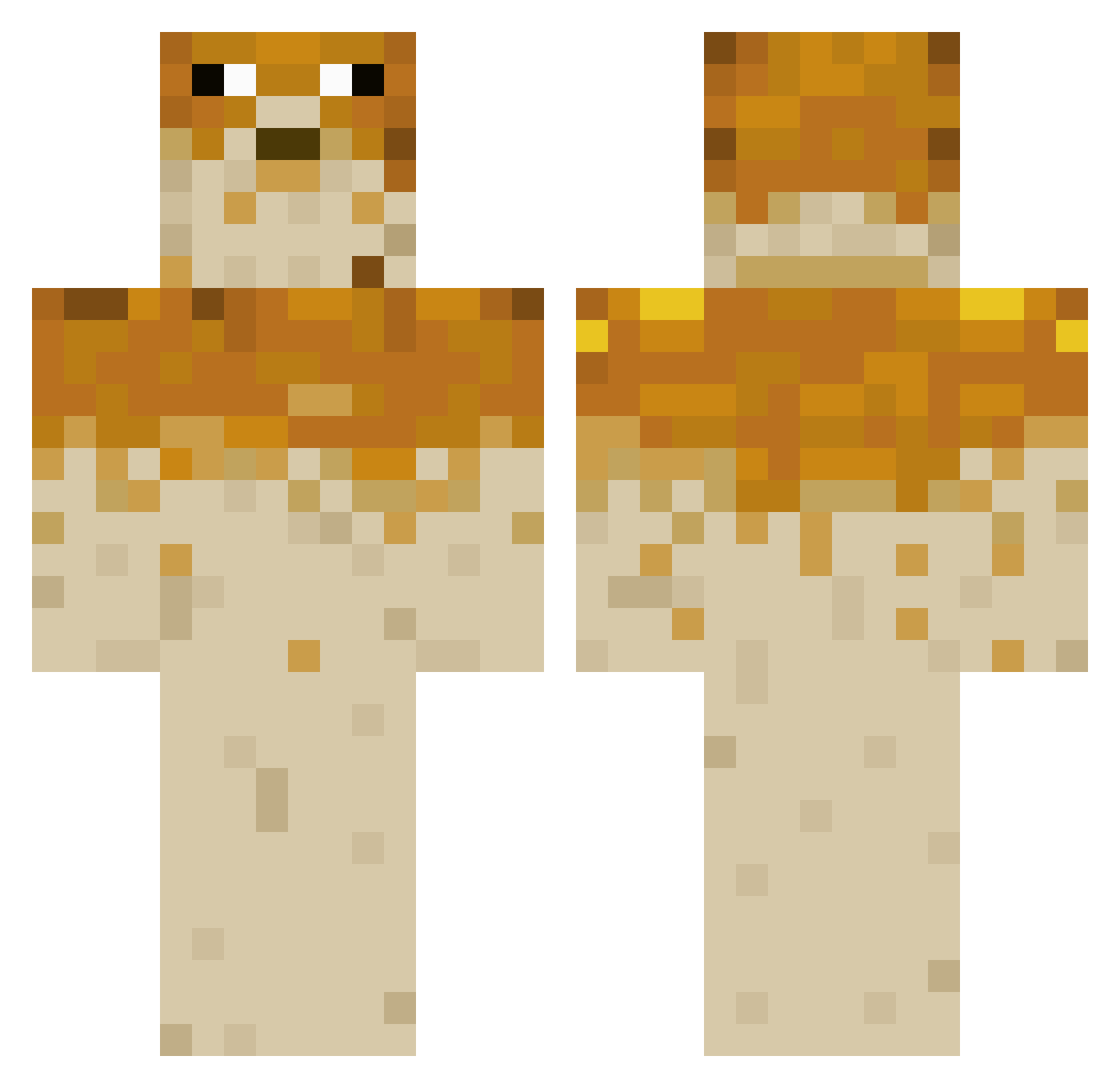 micopetertiko Minecraft skin, front and back view