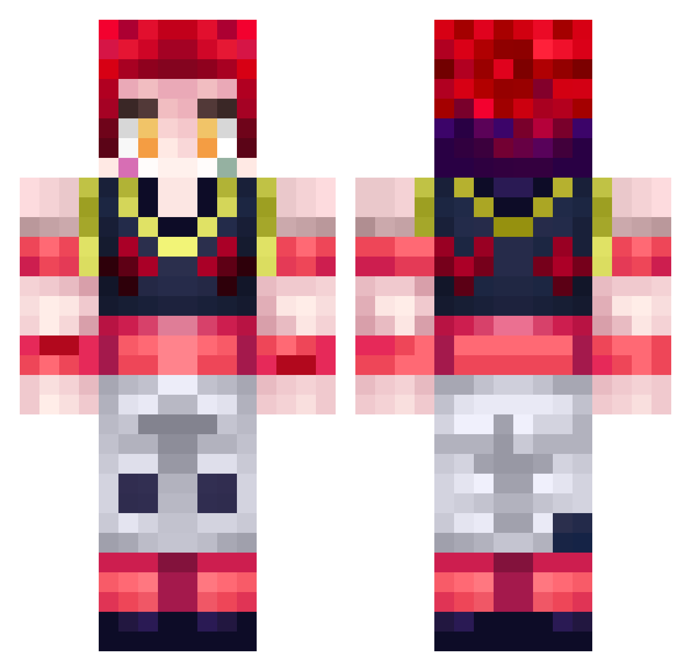 Mashhh Minecraft skin, front and back view