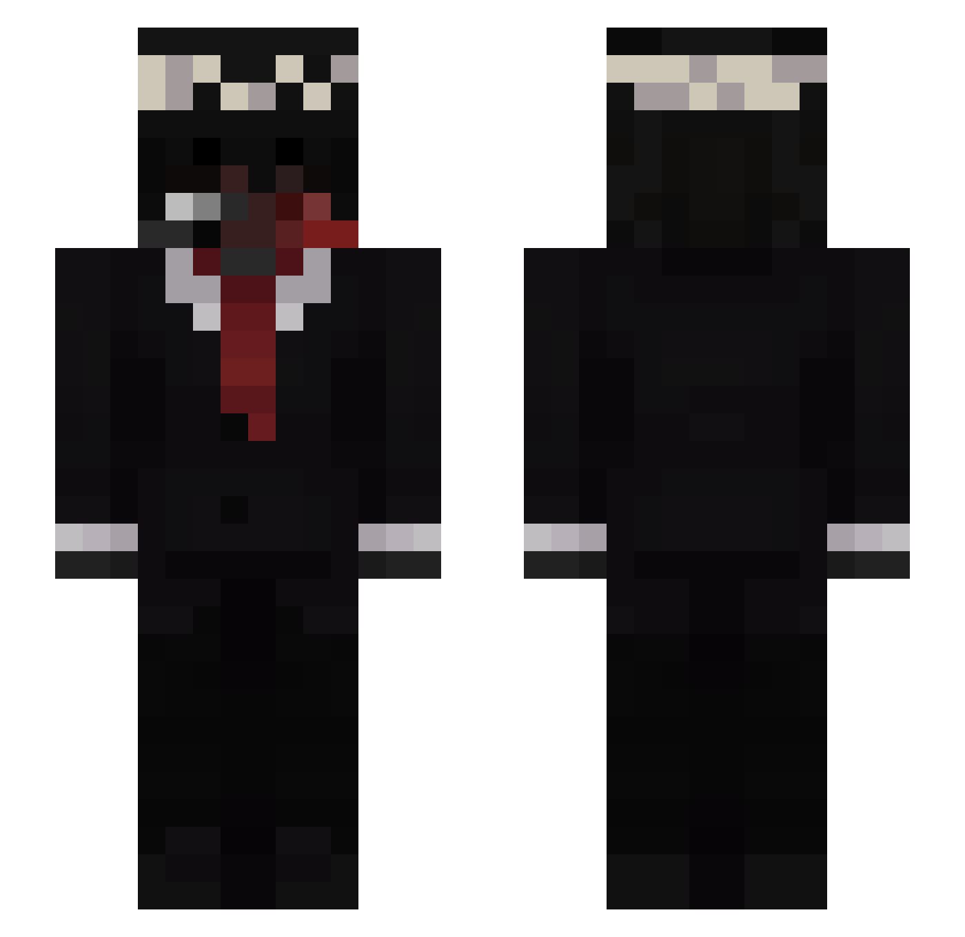 Vxynd Minecraft skin, front and back view