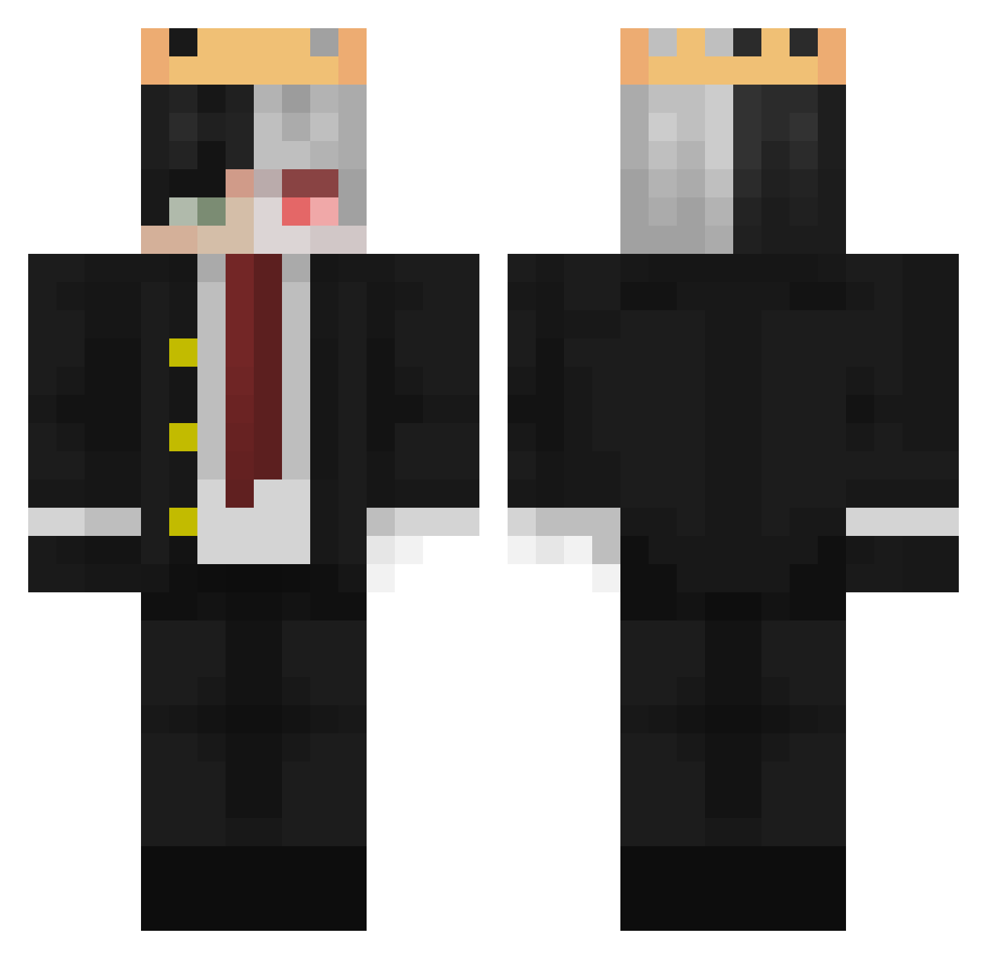BADBONESVATER Minecraft skin, front and back view