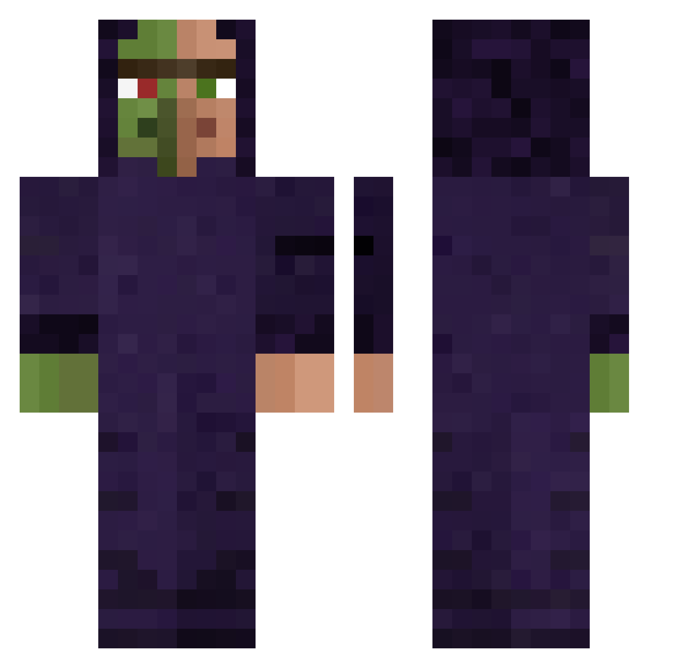 Jaosel Minecraft skin, front and back view