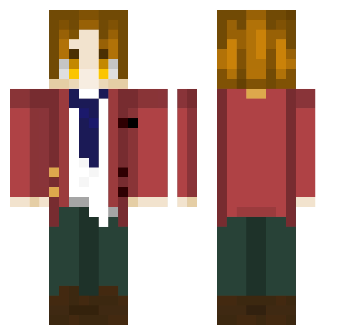 Austinathefourth Minecraft skin, front and back view