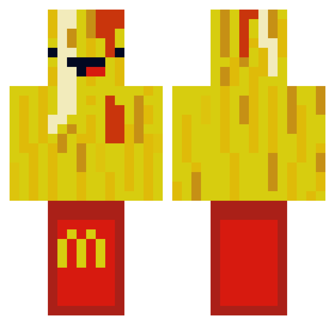 Luuki_Spuuki Minecraft skin, front and back view