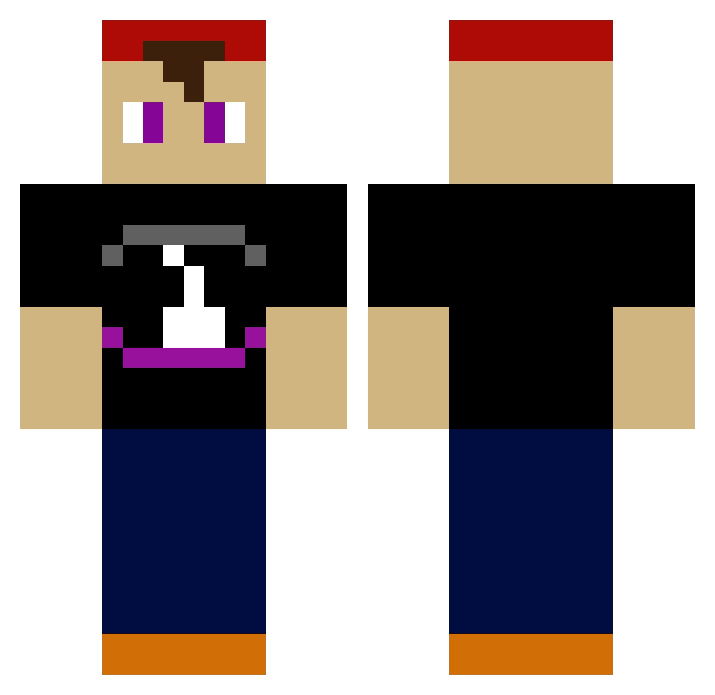Squish789 Minecraft skin, front and back view