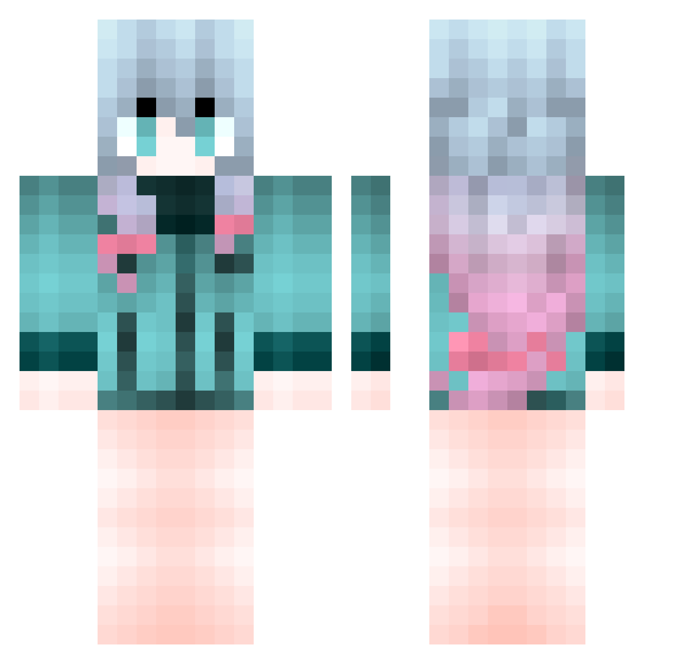 Yamada_Ry0_ Minecraft skin, front and back view