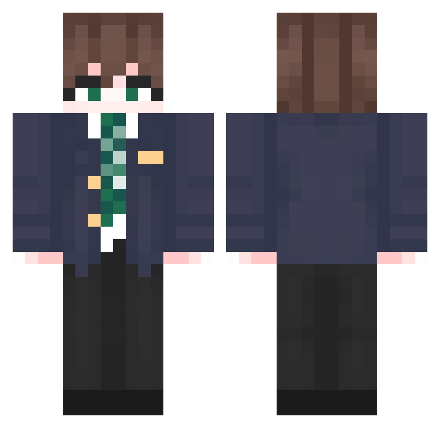 S11parkZ Minecraft skin, front and back view