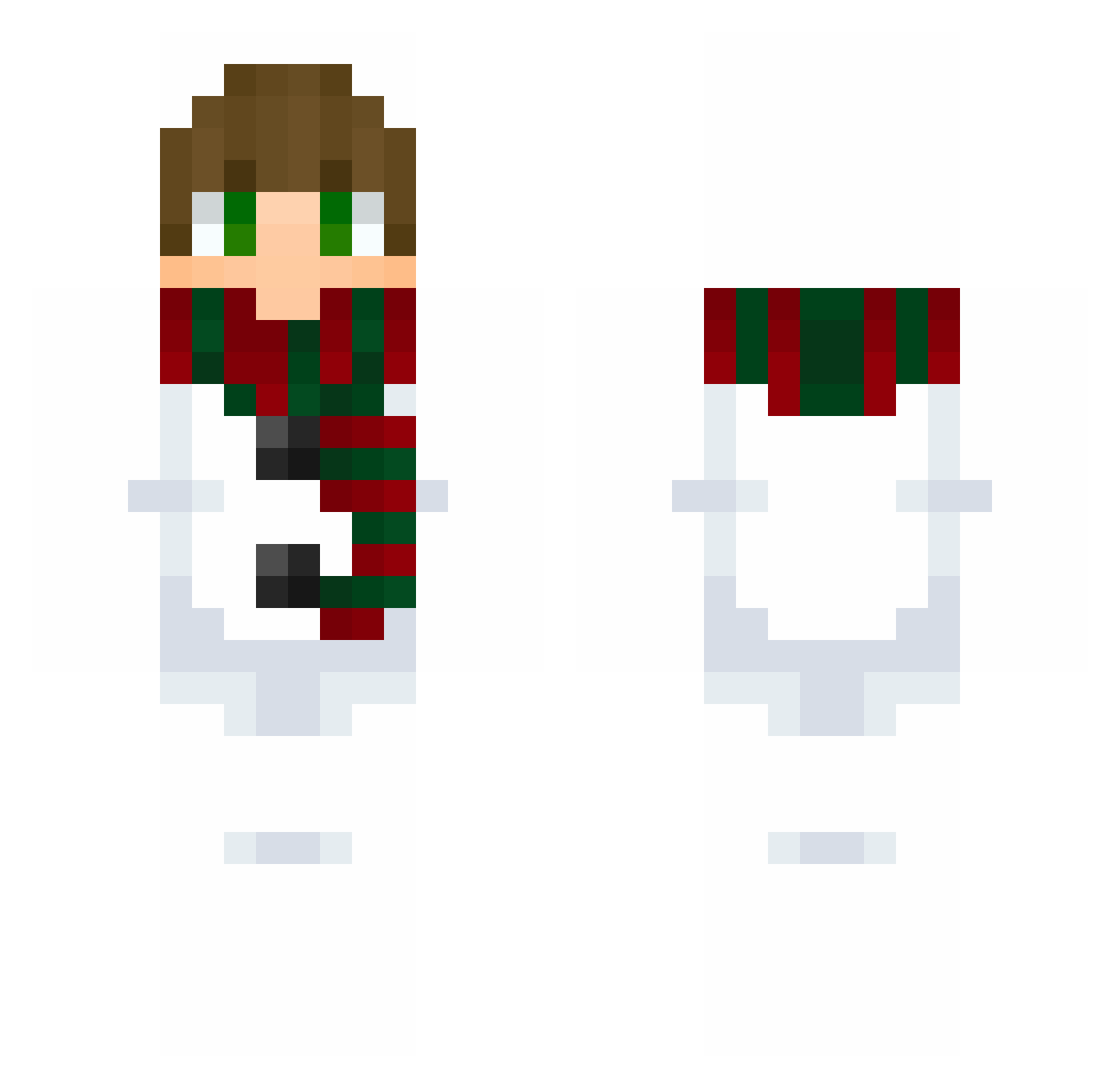 qNate Minecraft skin, front and back view