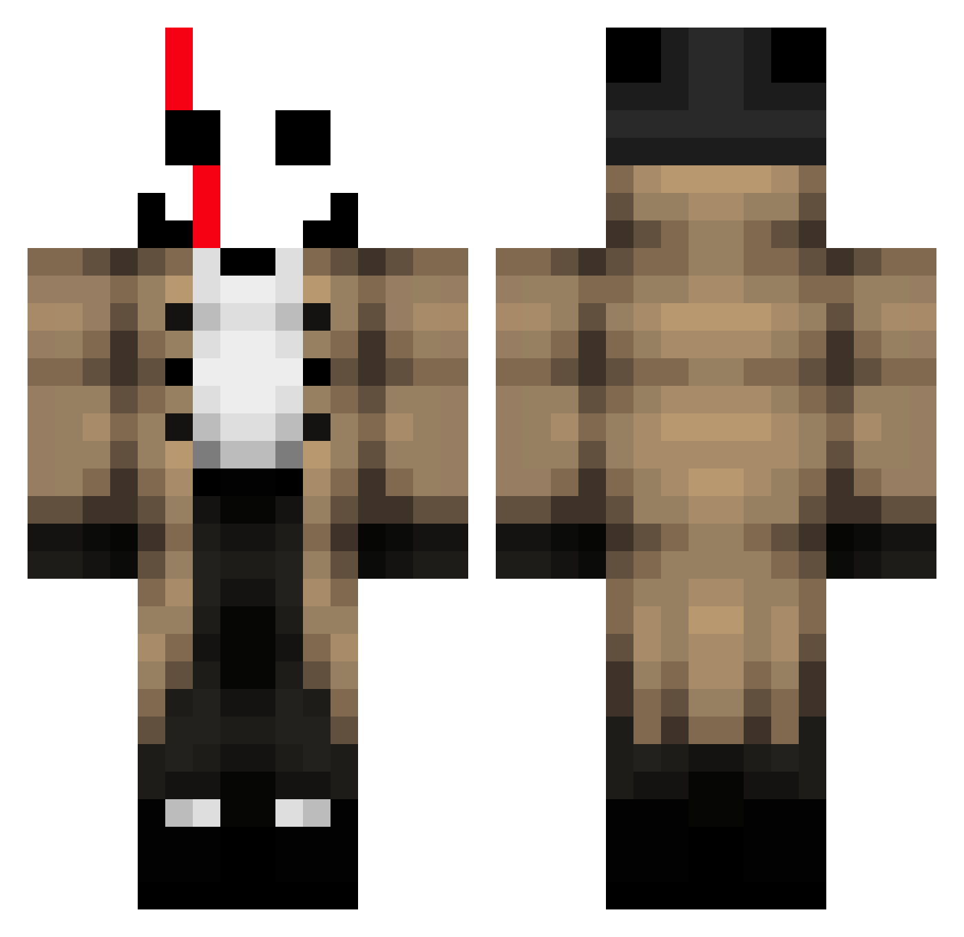 Z00IK Minecraft skin, front and back view