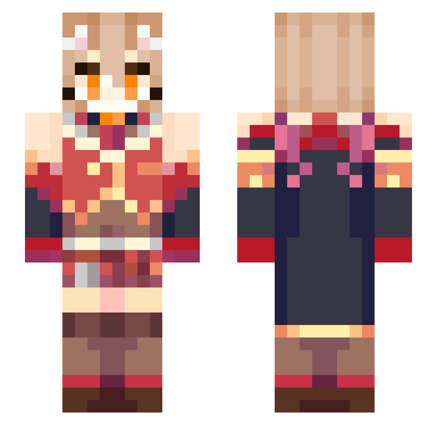 Nerungich Minecraft skin, front and back view