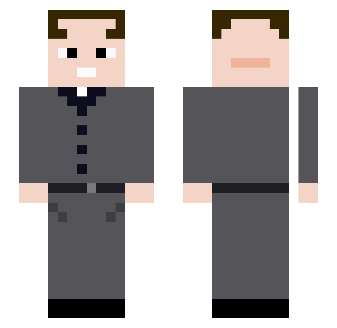 snexzAbI Minecraft skin, front and back view