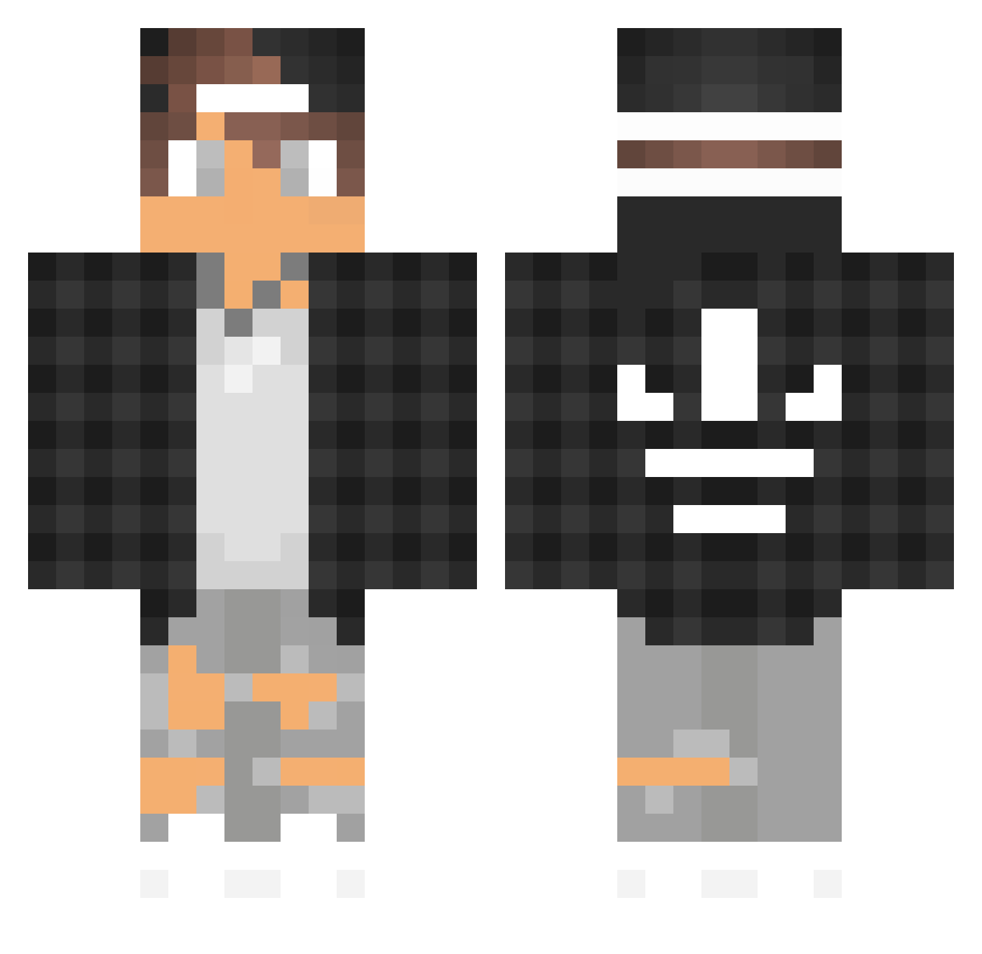 StevenCR Minecraft skin, front and back view