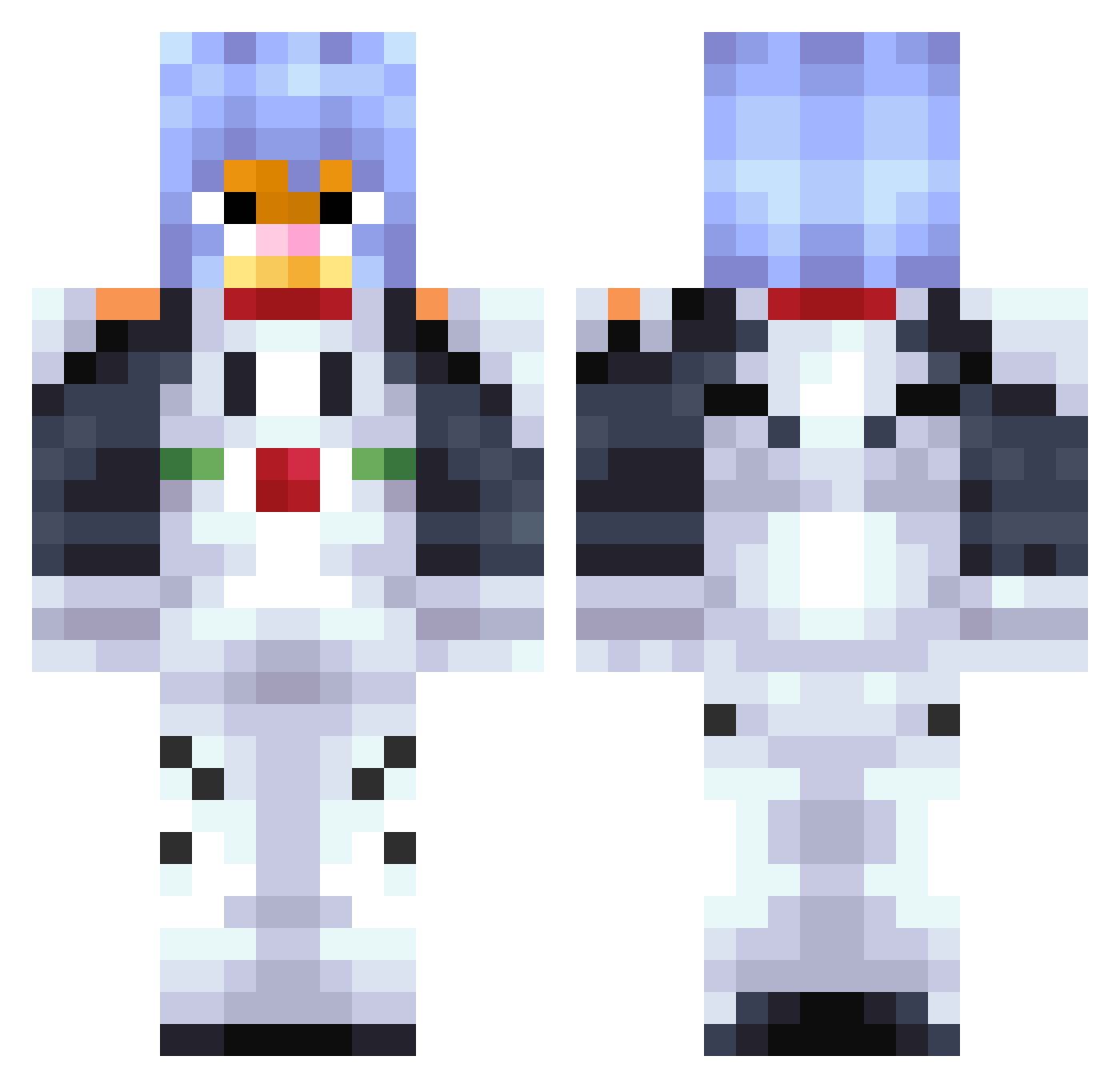 Yeweem Minecraft skin, front and back view