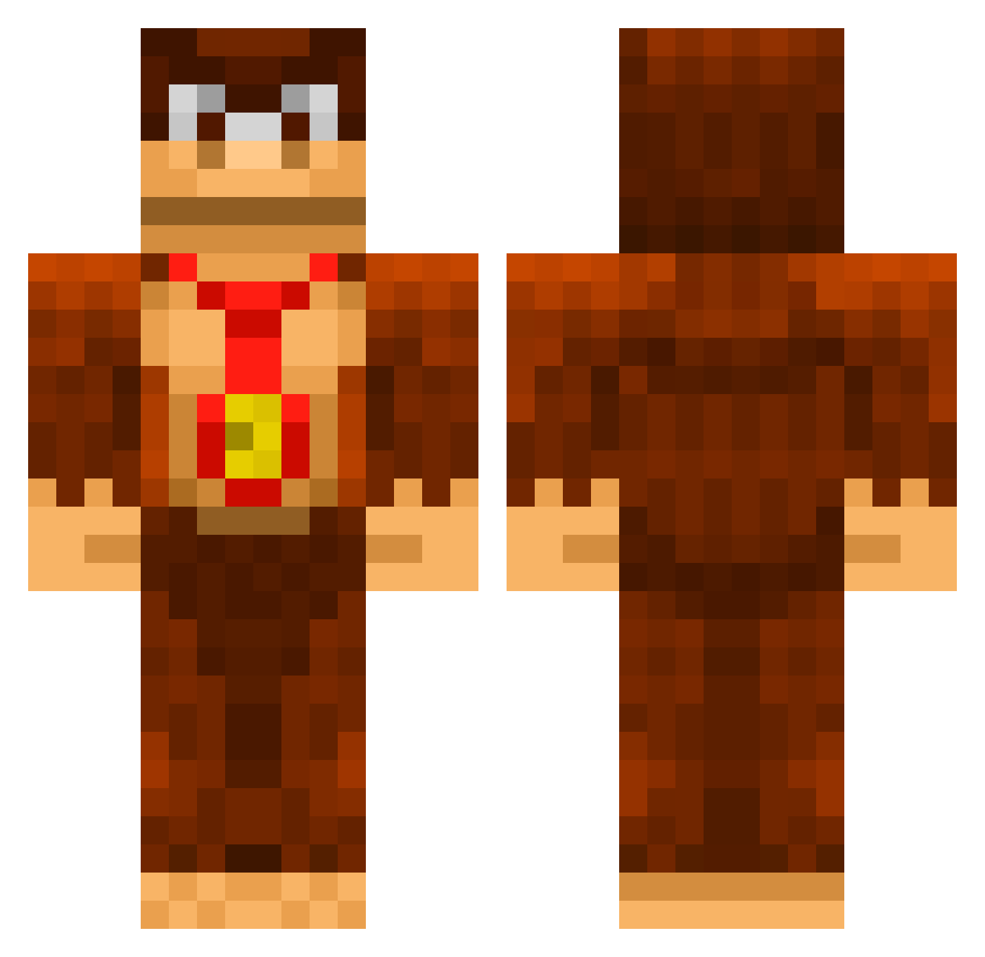 prps Minecraft skin, front and back view