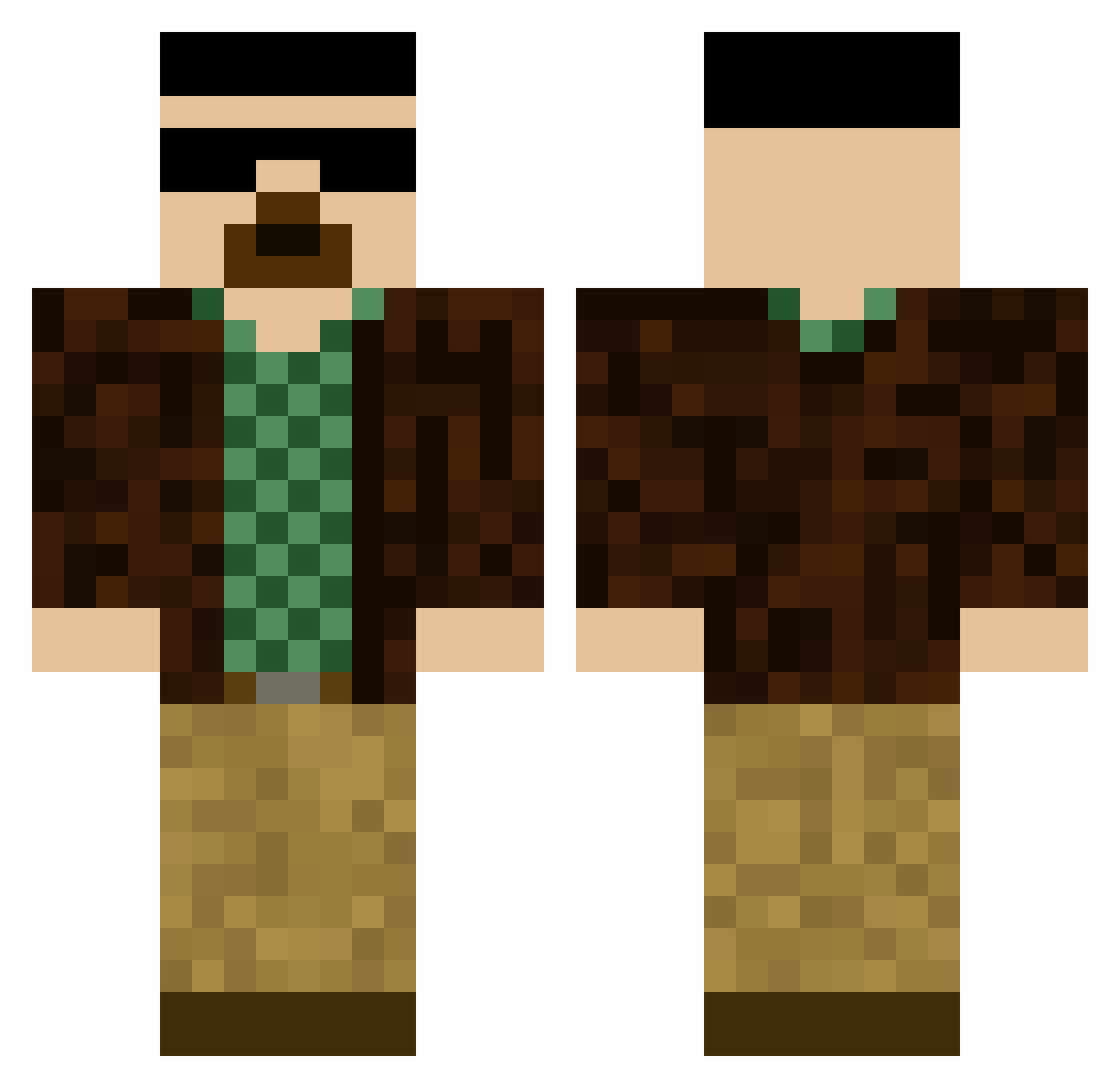 MrHeisenbones Minecraft skin, front and back view