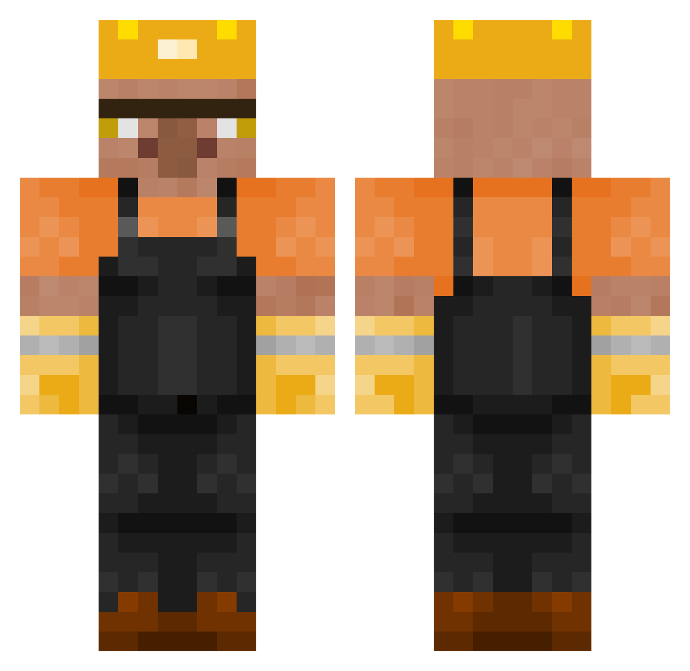 Paladynekk Minecraft skin, front and back view