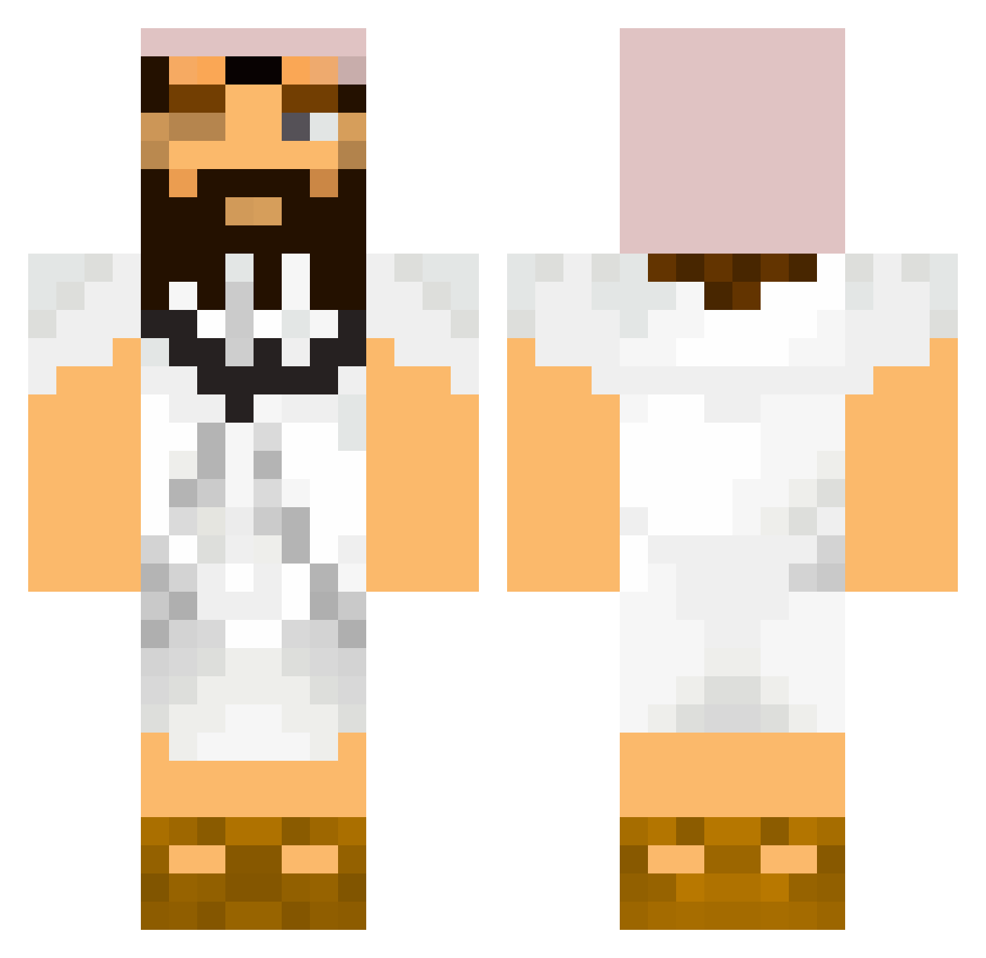 DrDazzer Minecraft skin, front and back view