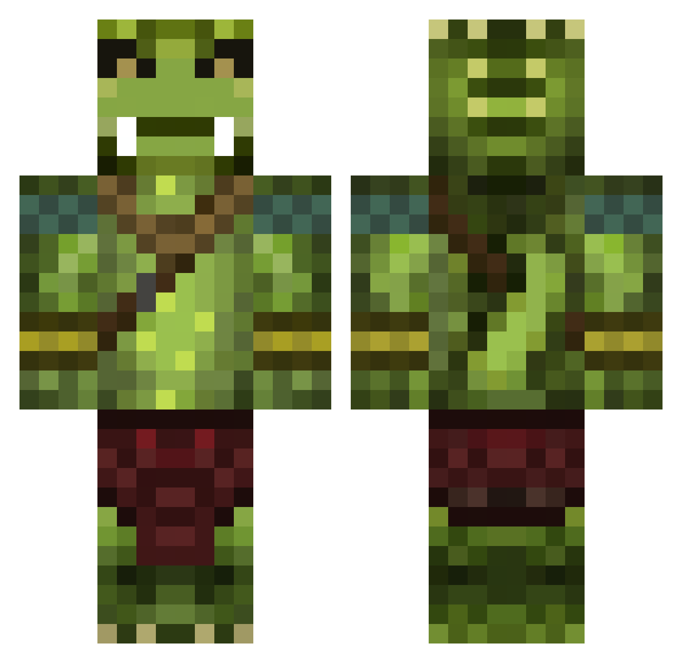 EliAtonis Minecraft skin, front and back view