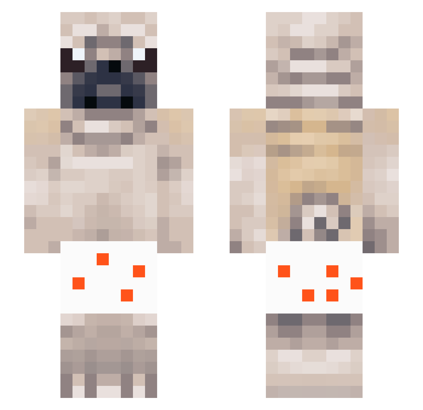 pyndzelwasd Minecraft skin, front and back view
