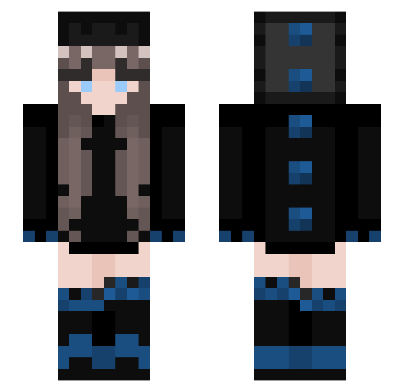 Shaikhaaa Minecraft skin, front and back view