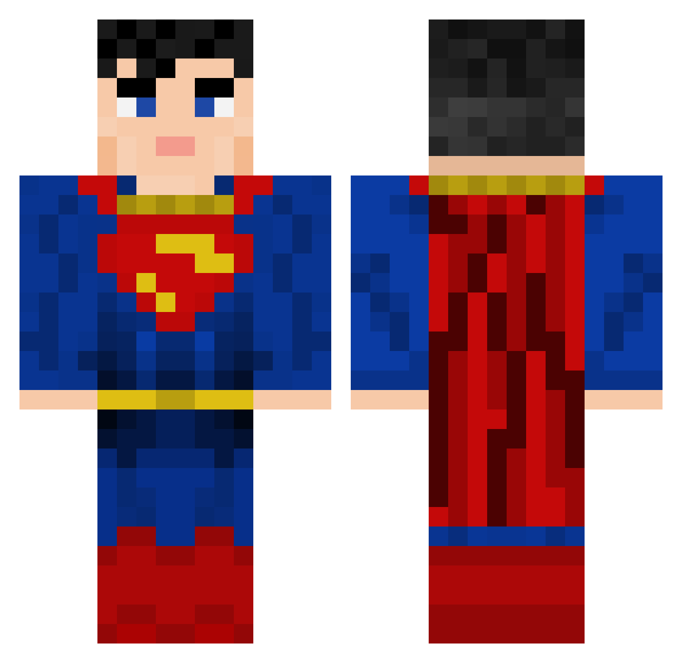RicTheCube Minecraft skin, front and back view