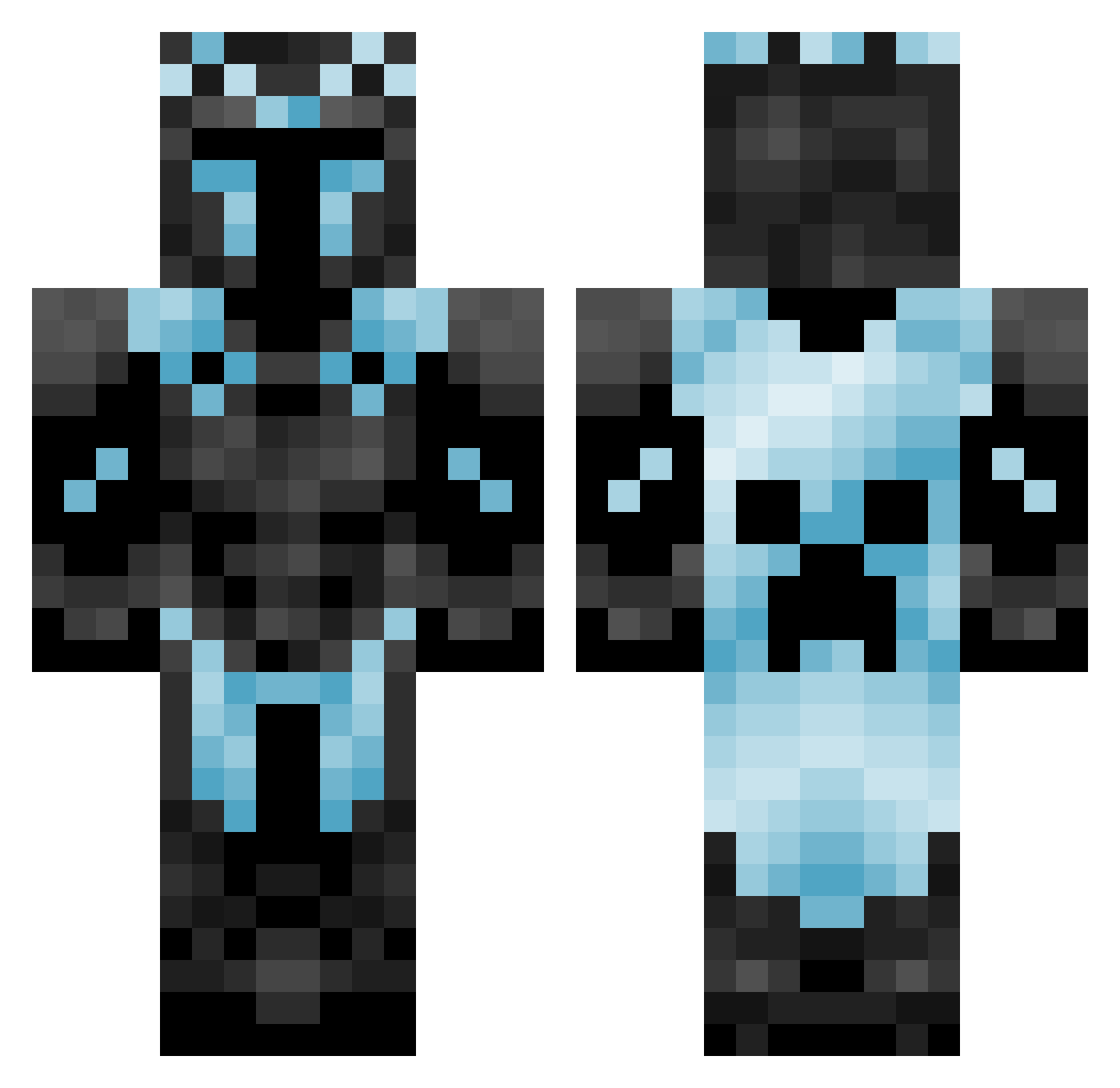 Riceariso Minecraft skin, front and back view