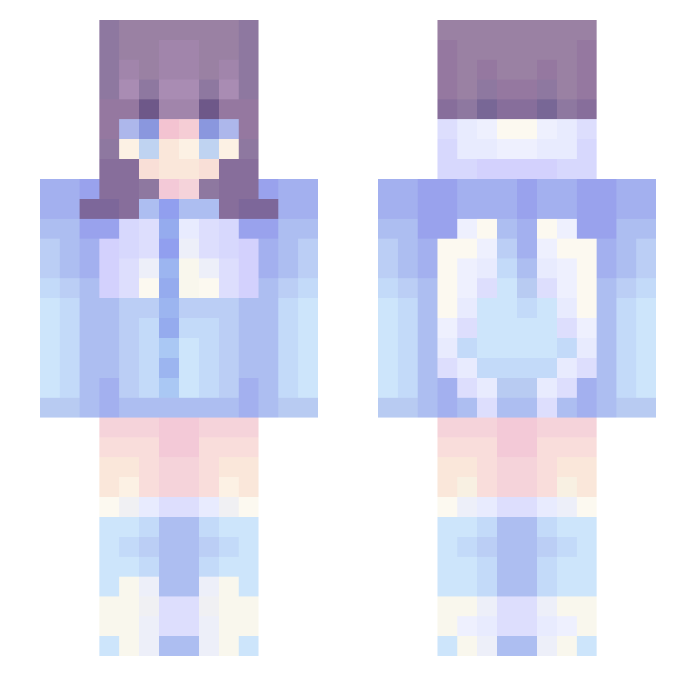 8_bit_angel_ Minecraft skin, front and back view