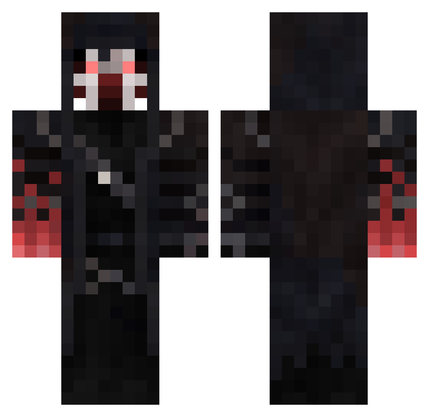 Azarex Minecraft skin, front and back view