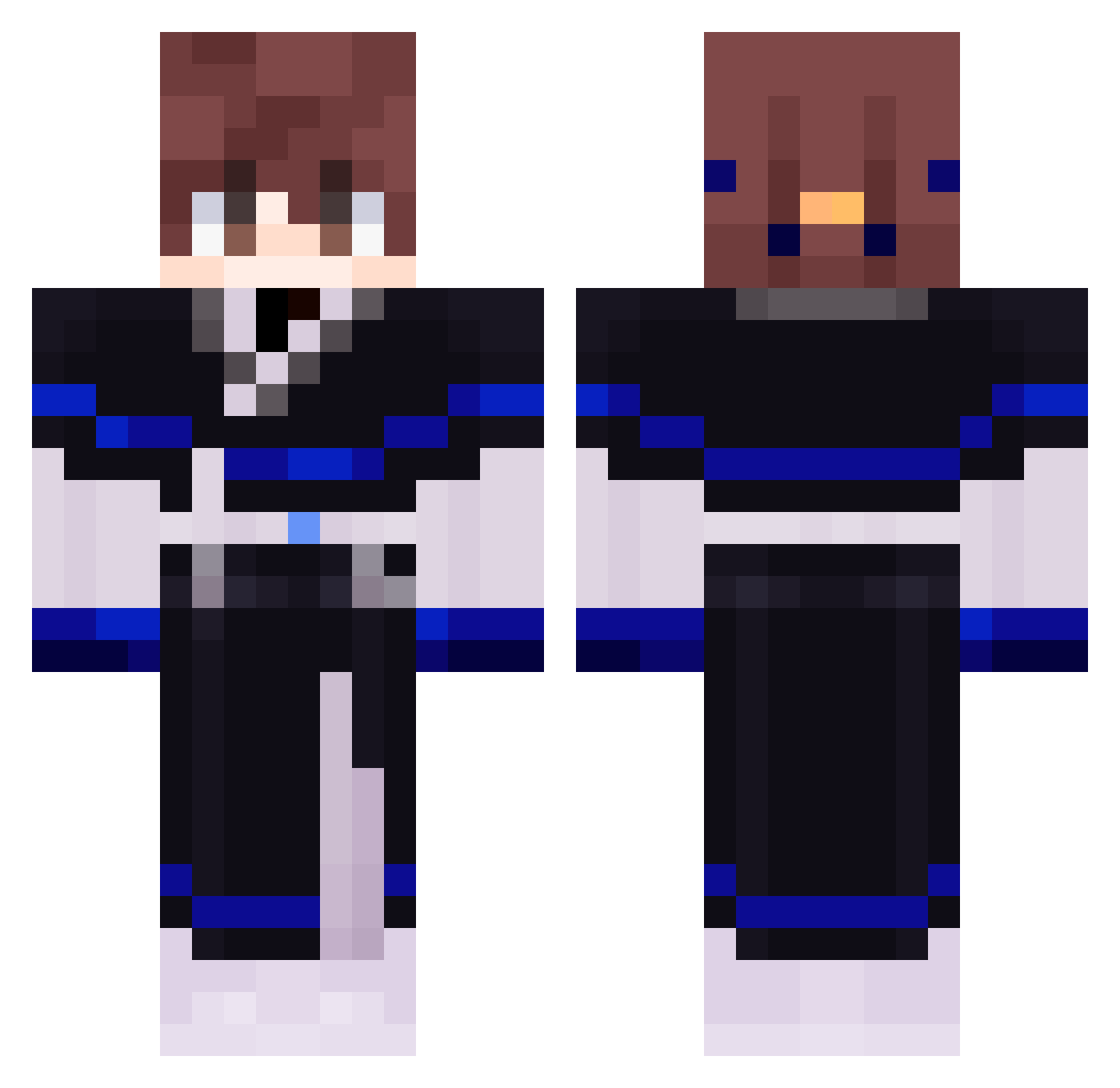 Laveire Minecraft skin, front and back view