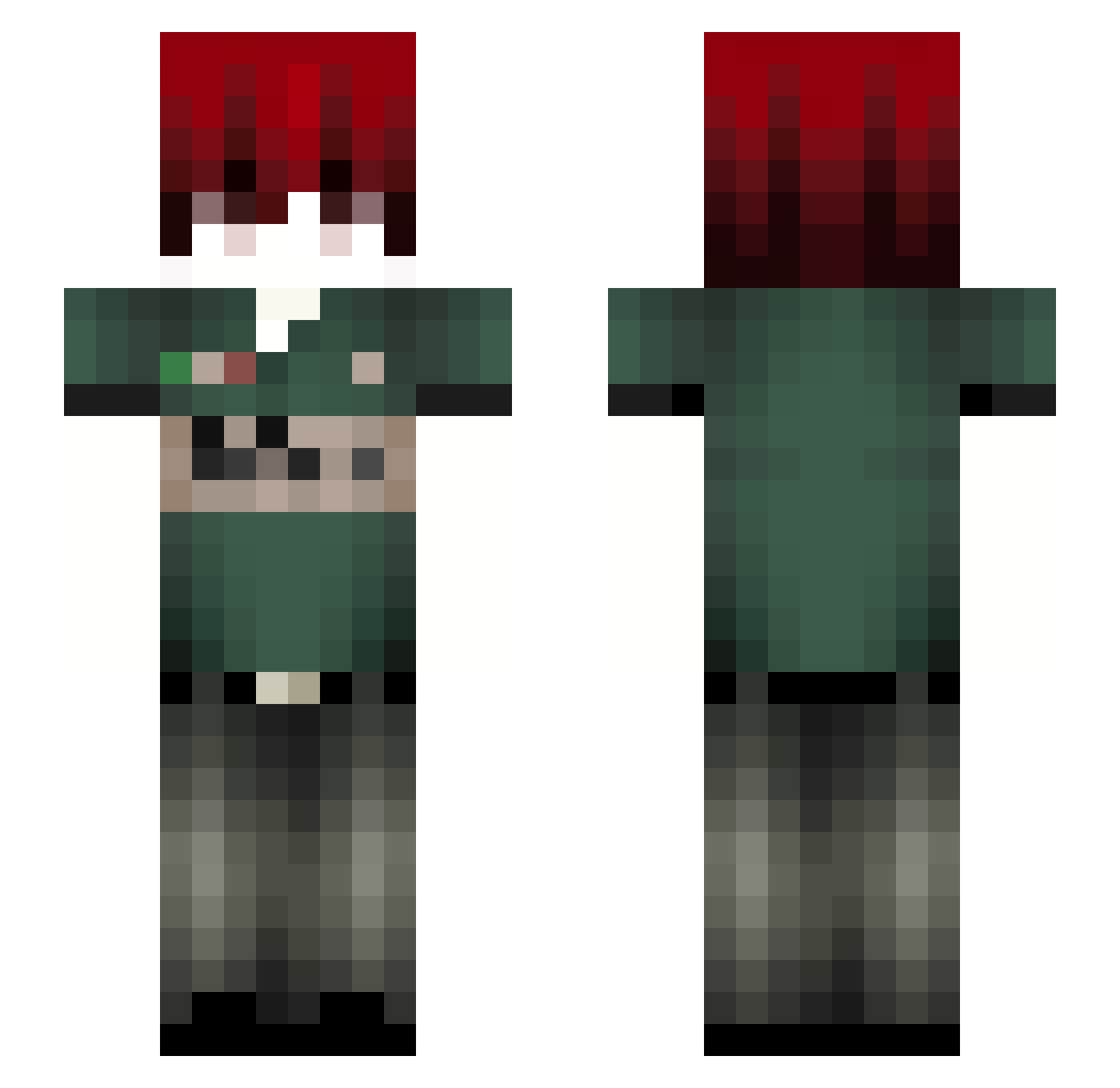 Agussk Minecraft skin, front and back view