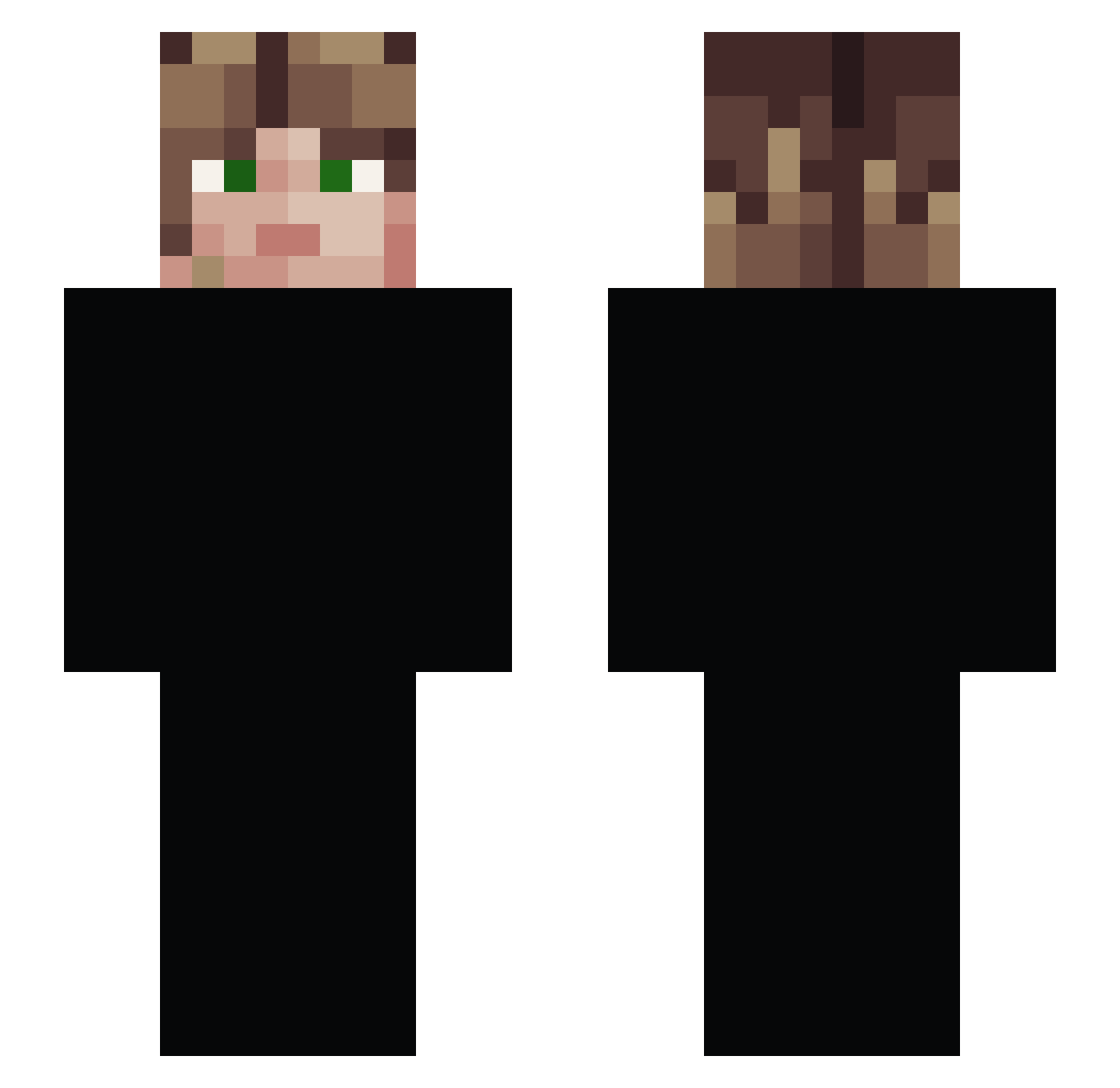 zerrrchik Minecraft skin, front and back view