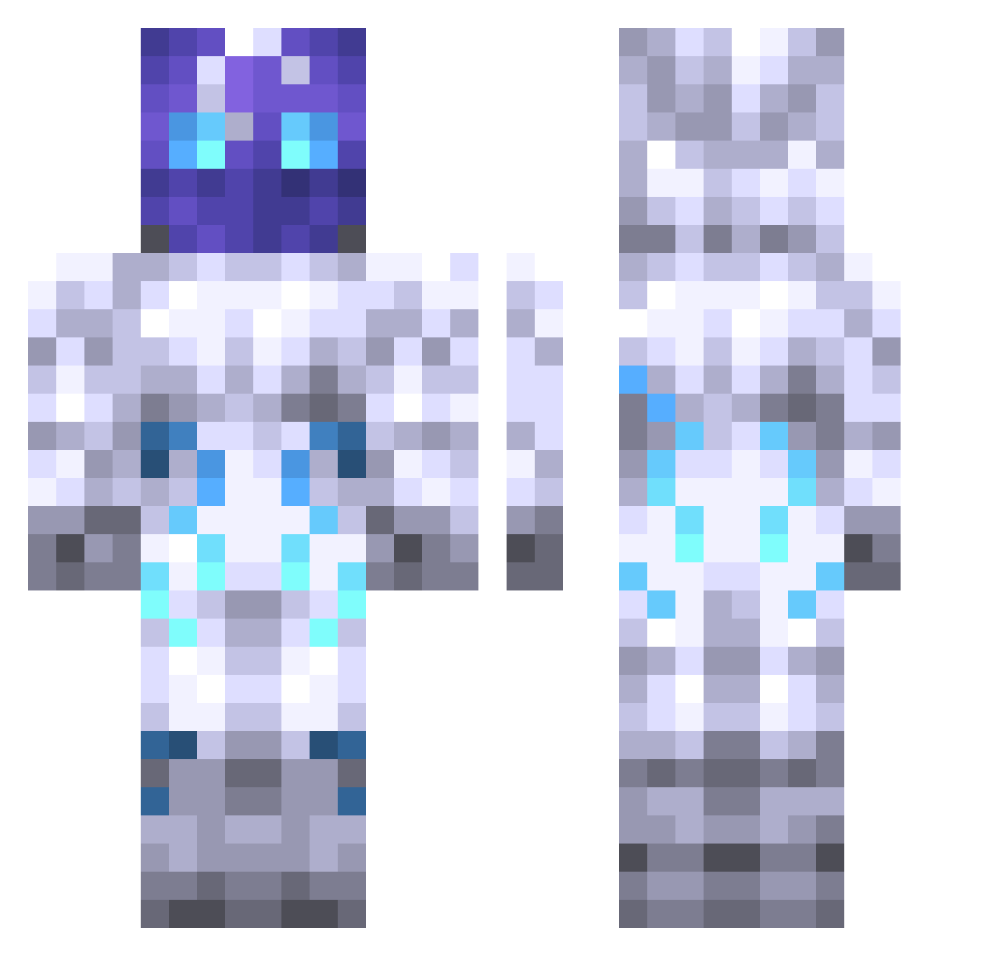 Shiyi11807 Minecraft skin, front and back view