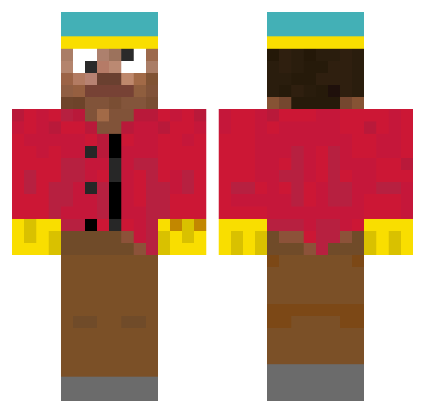 Bedder1 Minecraft skin, front and back view