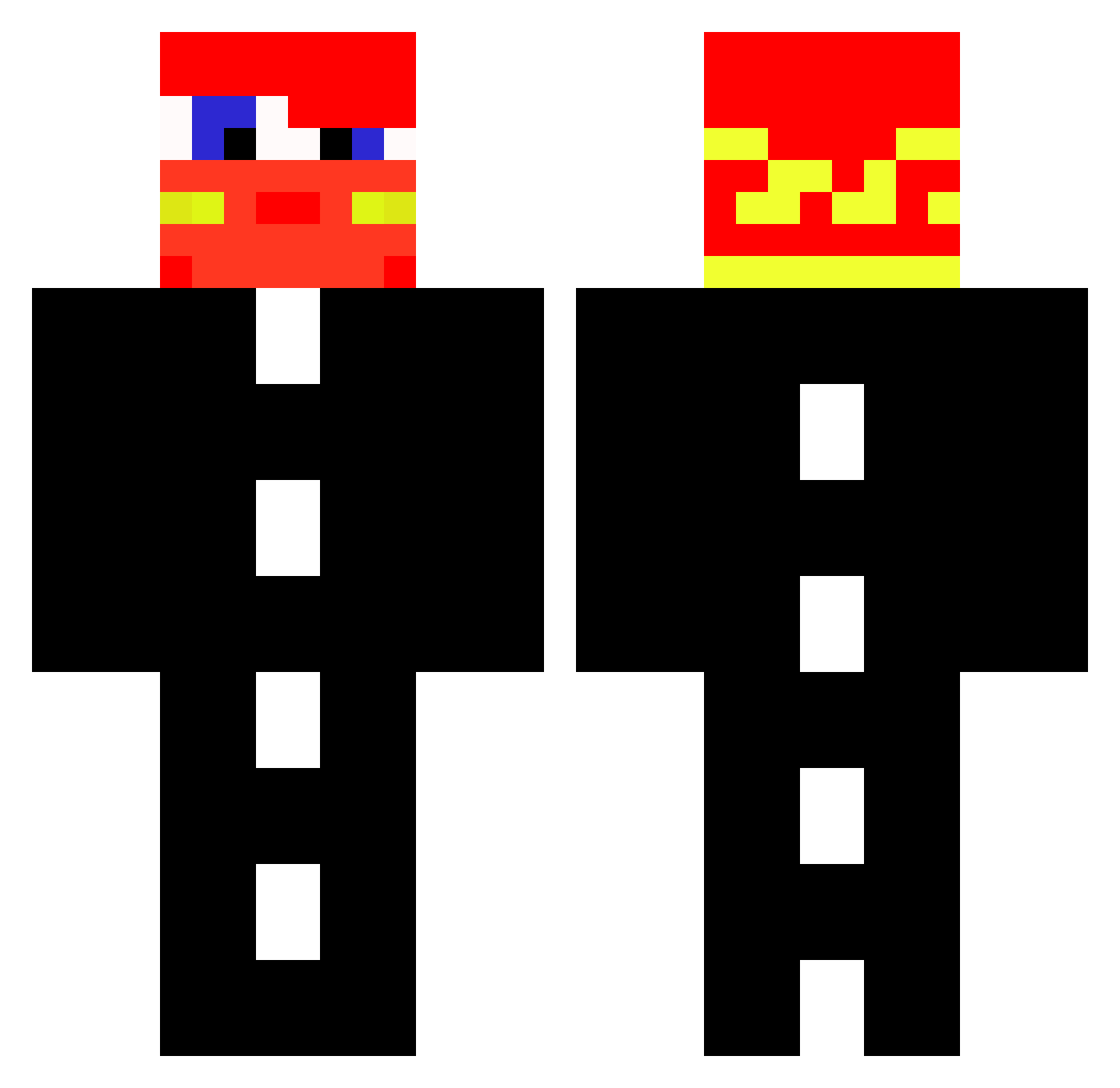 Competitif Minecraft skin, front and back view