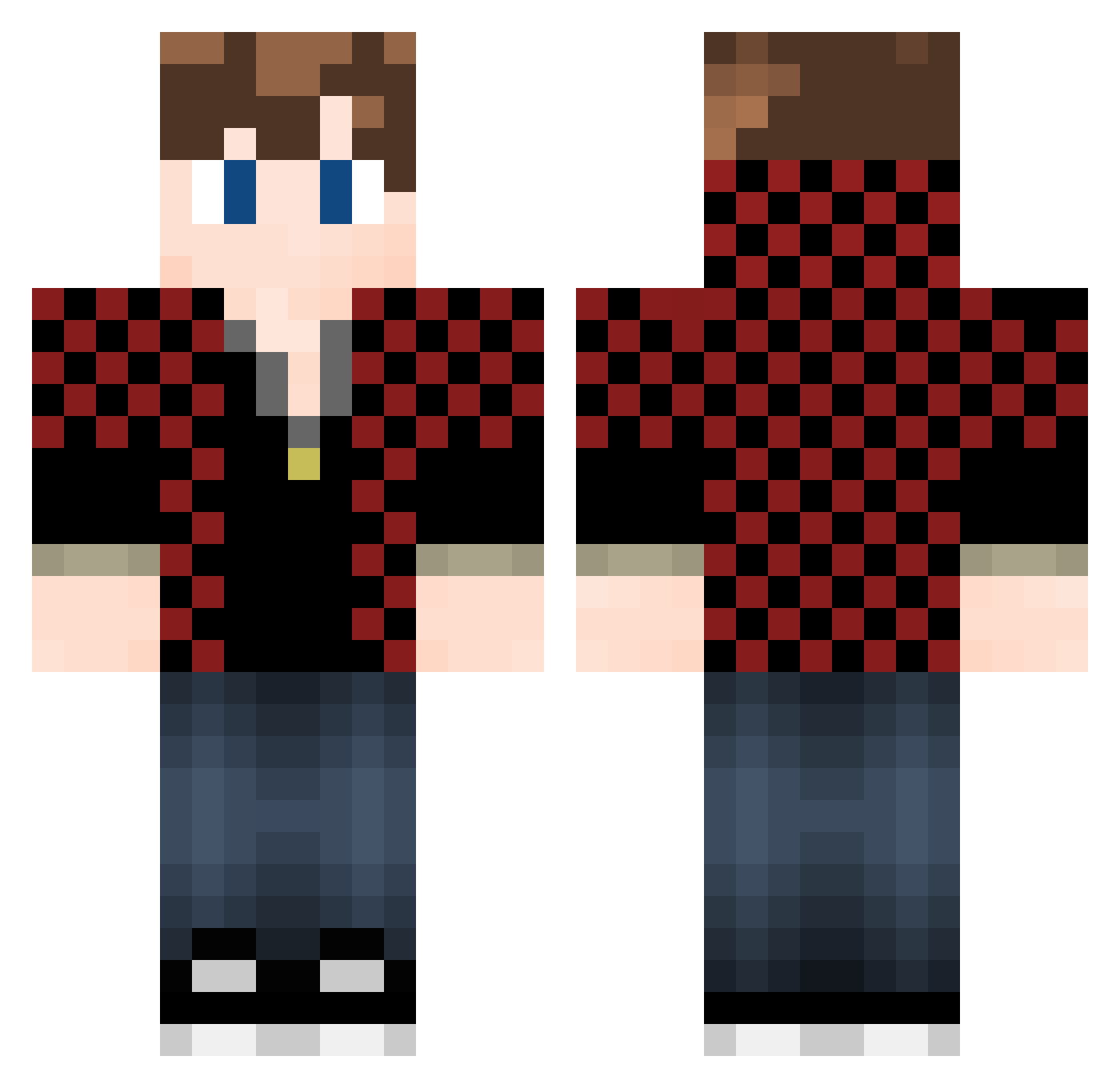 AsitzBlaze Minecraft skin, front and back view