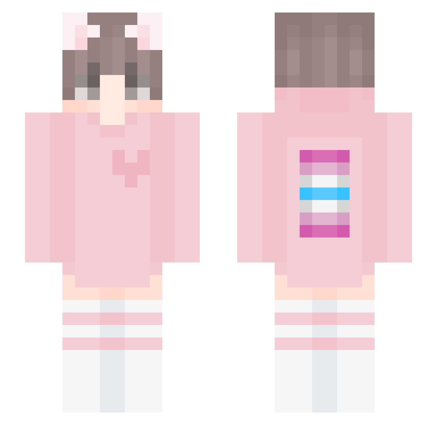 zourcheesecake Minecraft skin, front and back view
