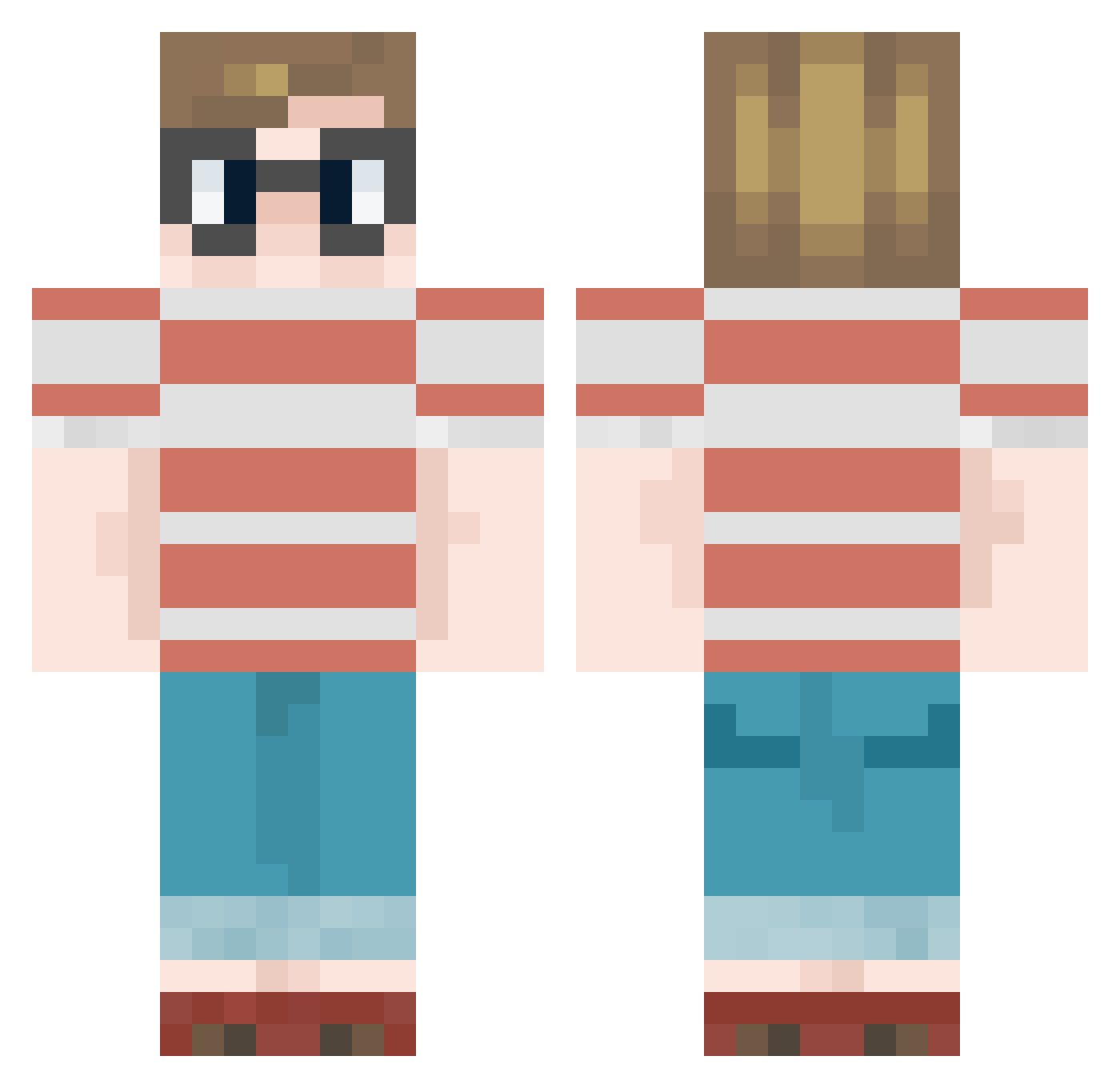 sparty48 Minecraft skin, front and back view