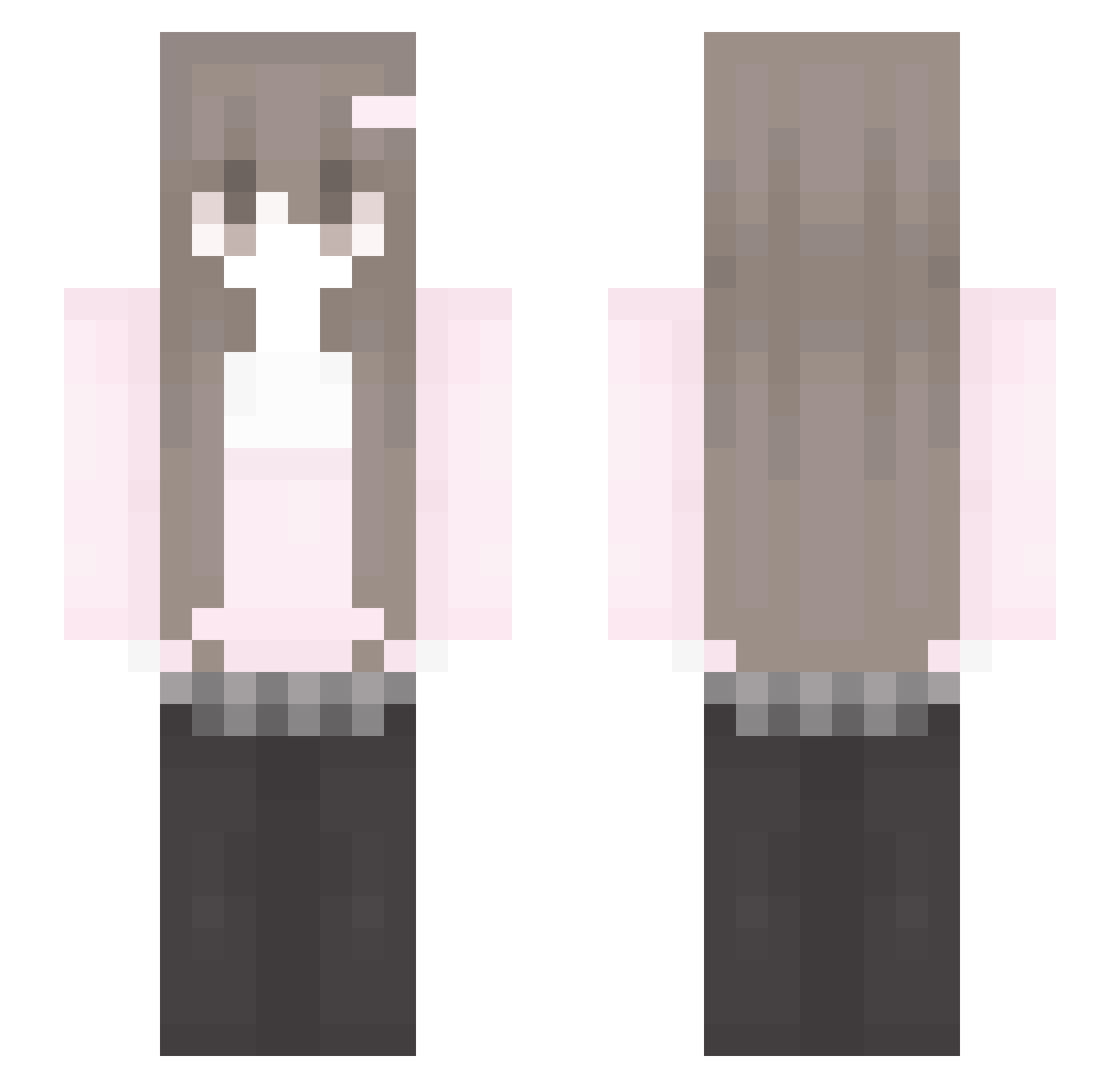 softkittypaws Minecraft skin, front and back view