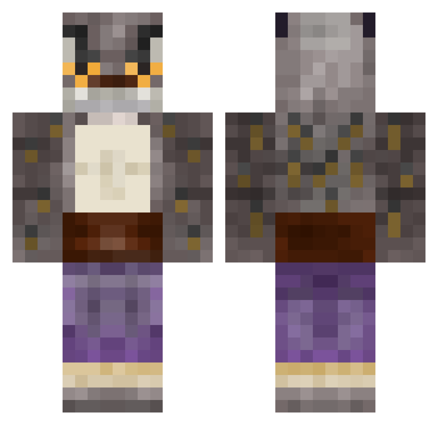 callobusiek Minecraft skin, front and back view