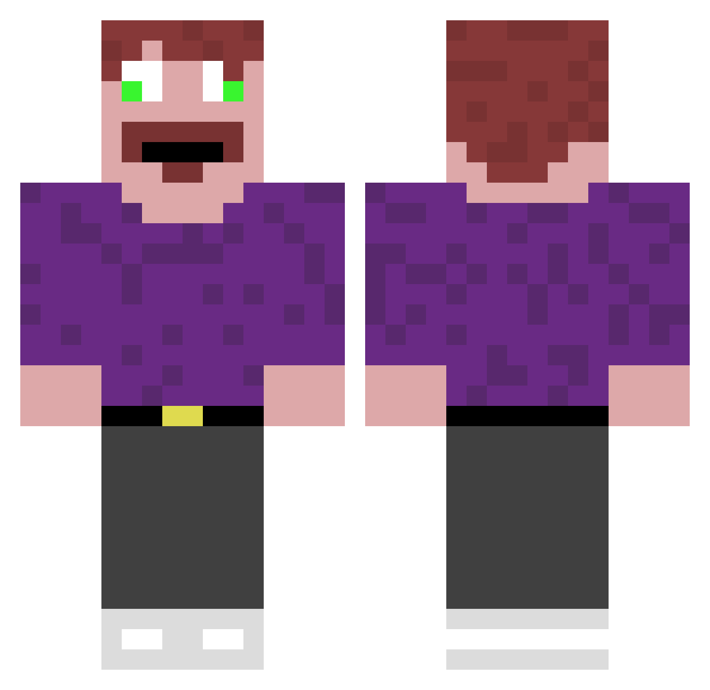 Hannimoe Minecraft skin, front and back view