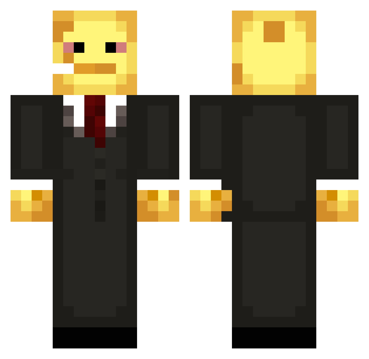 TheLordCheese Minecraft skin, front and back view