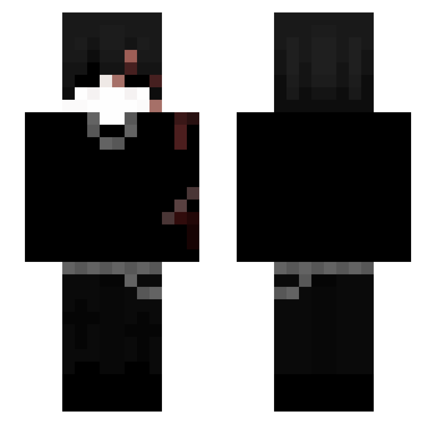Aselios Minecraft skin, front and back view
