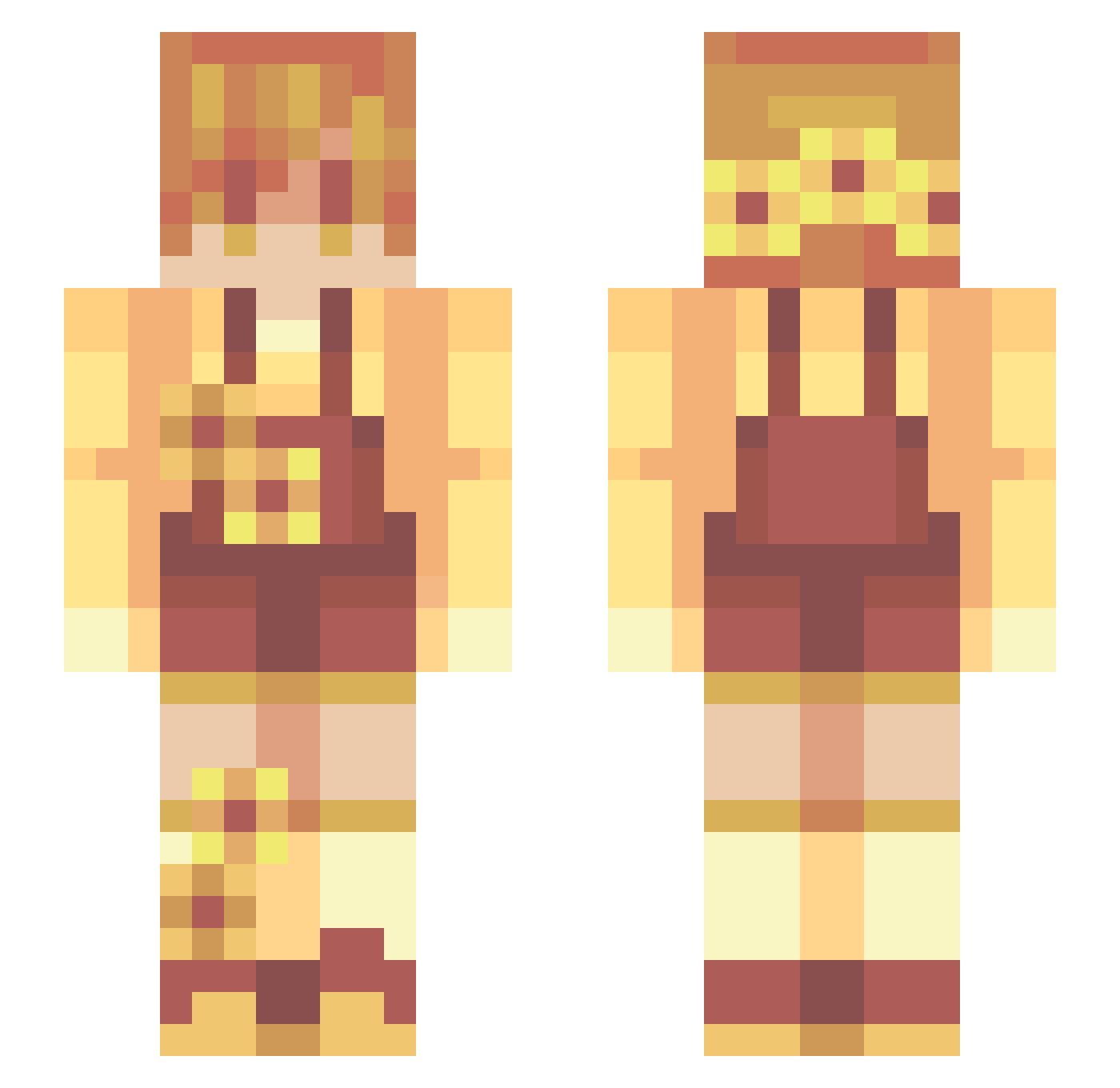 Koriiii Minecraft skin, front and back view