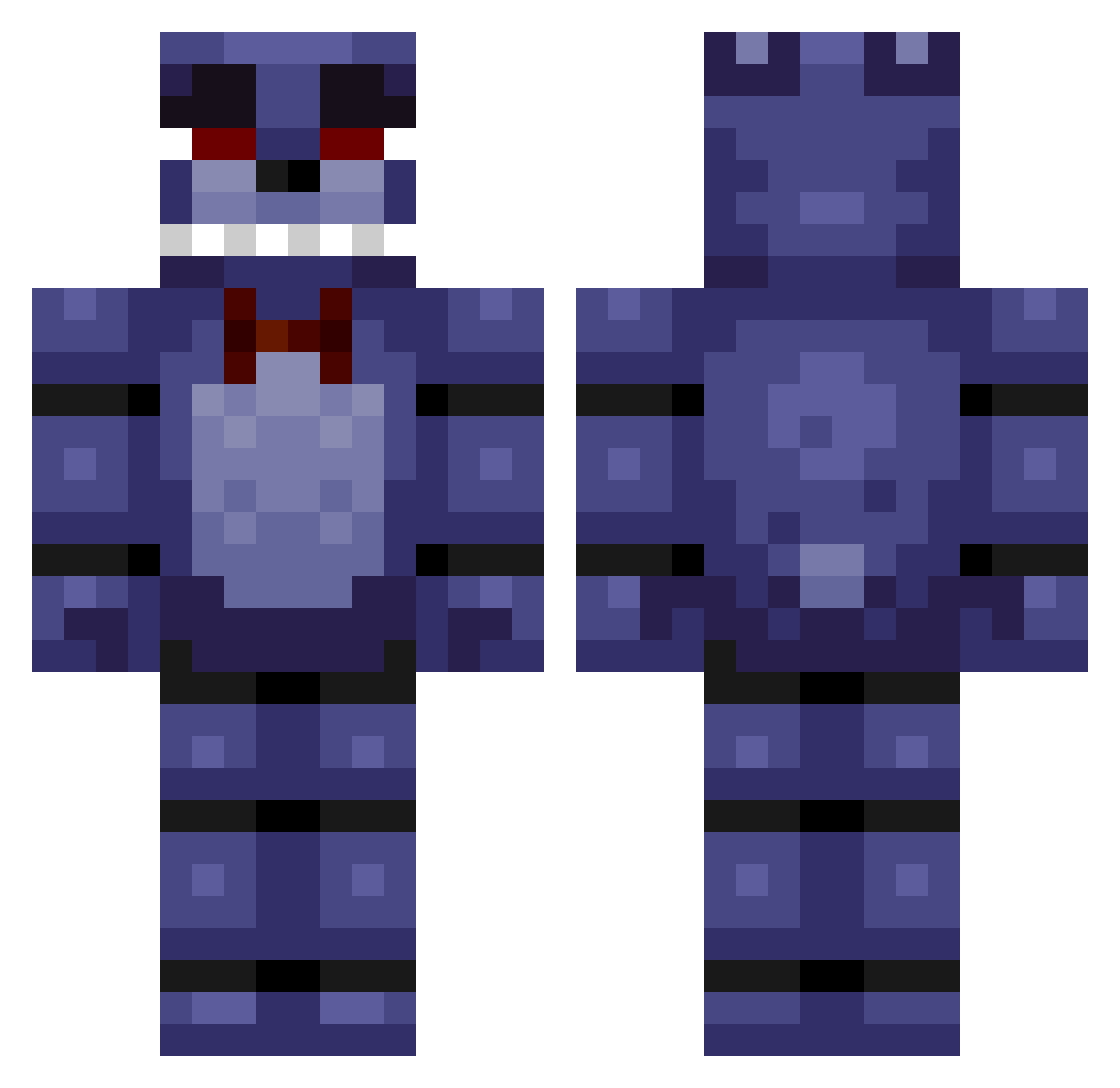 ZombieGamerXx Minecraft skin, front and back view