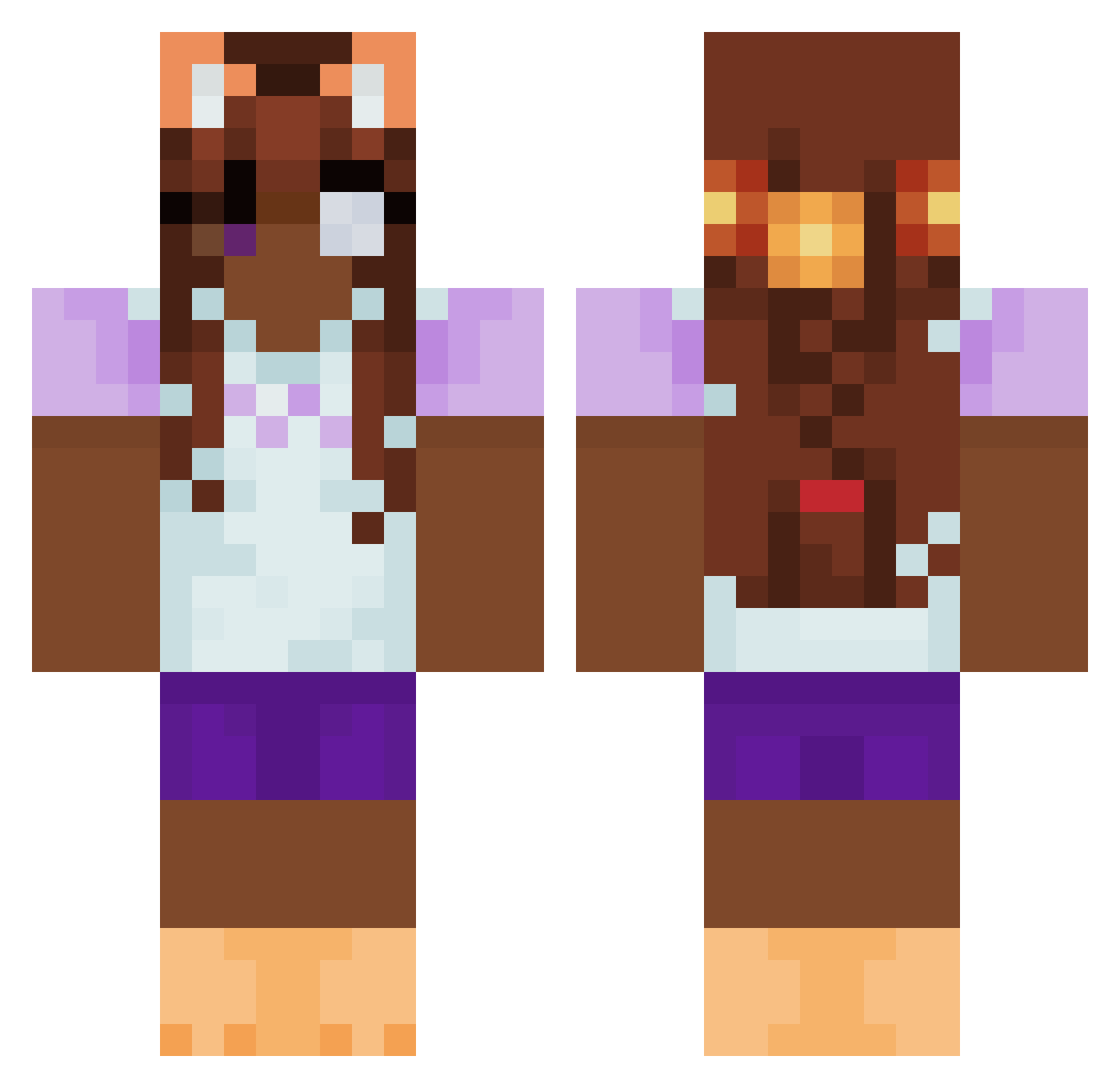 Willowbyte Minecraft skin, front and back view