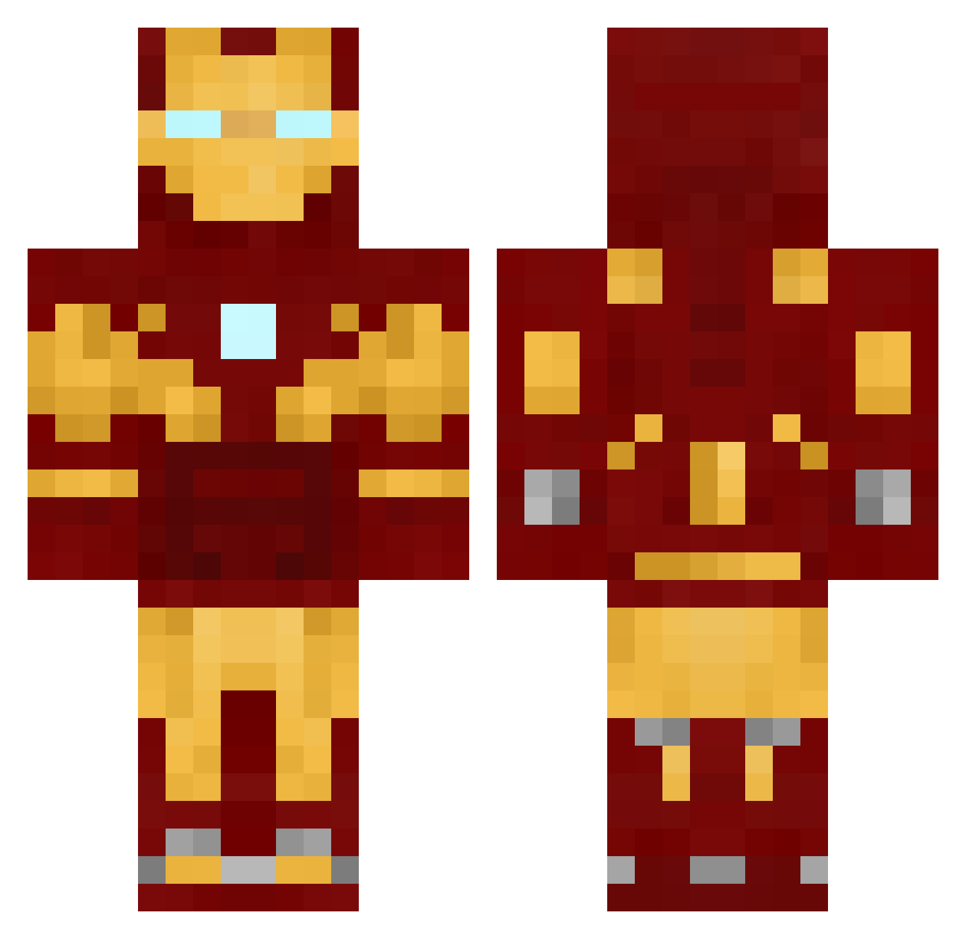uhulk Minecraft skin, front and back view