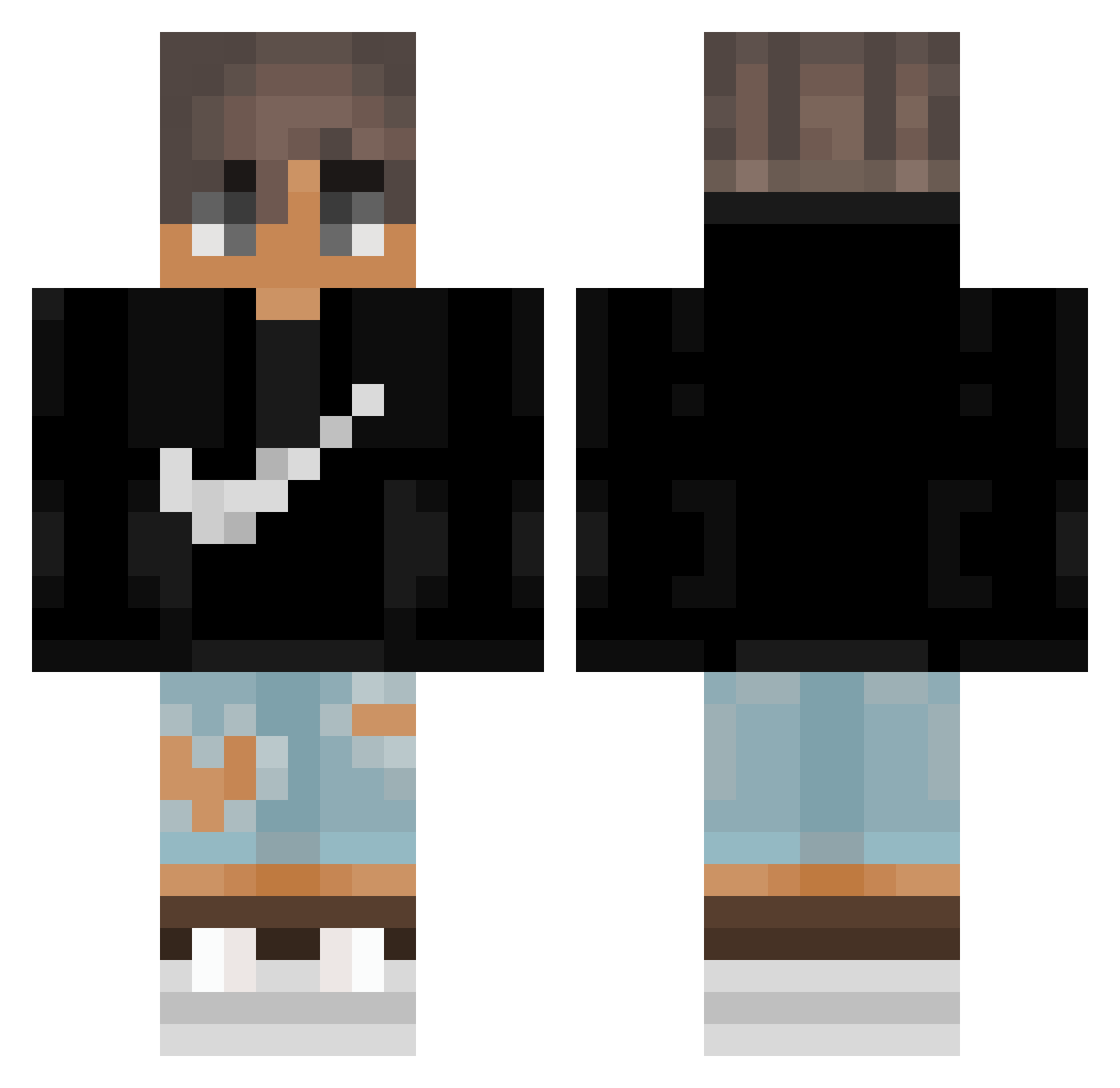 ItsZonal Minecraft skin, front and back view